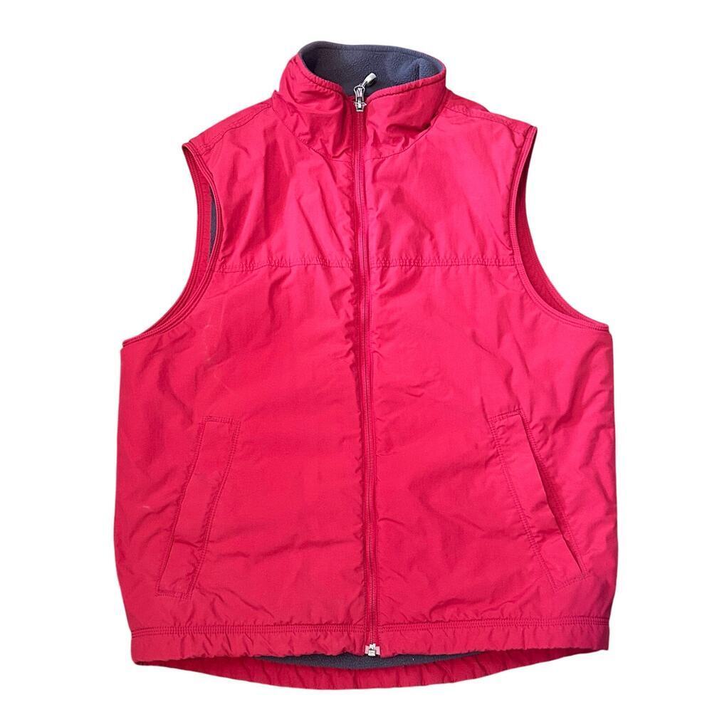 L.L.Bean Vintage Fleece lined nylon vest red men's size Small